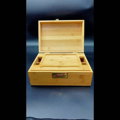 21st Birthday Gift - Large Bamboo Stash Box with Lock & Tray