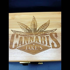 21st Birthday Gift - Large Bamboo Stash Box with Lock & Tray