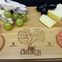 Family Gift - Eco Friendly Bamboo Charcuterie Serving Board -  Personalised Cheese Board - Family Tree Gift - Blended Family Gift