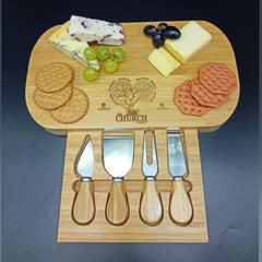 Family Gift - Eco Friendly Bamboo Charcuterie Serving Board -  Personalised Cheese Board - Family Tree Gift - Blended Family Gift