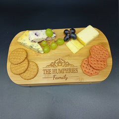 Family Gift - Eco Friendly Bamboo Charcuterie Serving Board -  Personalised Cheese Board - Family Tree Gift - Blended Family Gift