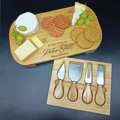 Leaving Gift Work Colleague - Charcuterie Personalised Cheese Board And Accessories - colleague leaving gift - Friend Leaving Gift