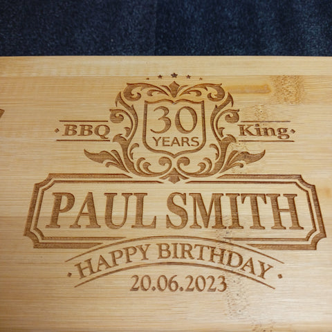 30th Birthday Gift - Personalized BBQ Set for Him