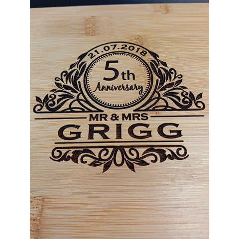 5th Anniversary - Personalized Cheeseboard