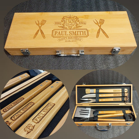 30th Birthday Gift - Personalized BBQ Set for Him