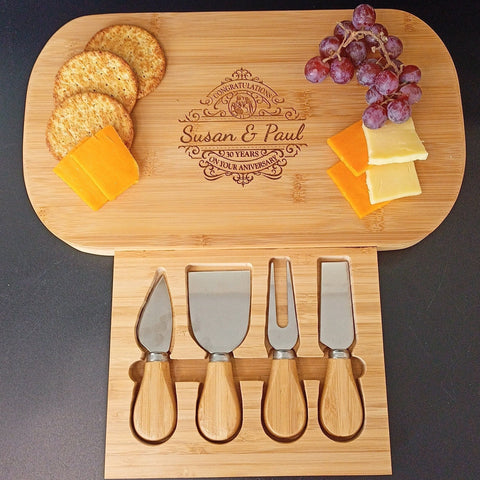 30th Anniversary - Custom Pearl Cheese Board for Parents