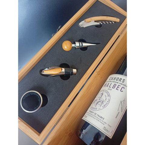 Father of the Bride Gift - Personalized Bamboo Wine Box with Tools