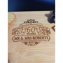 60th Diamond Anniversary - Custom Cheese Board