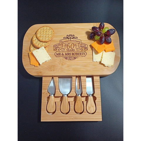 60th Diamond Anniversary - Custom Cheese Board