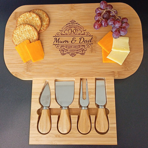 Pearl Anniversary - Custom Cheese Board for Parents