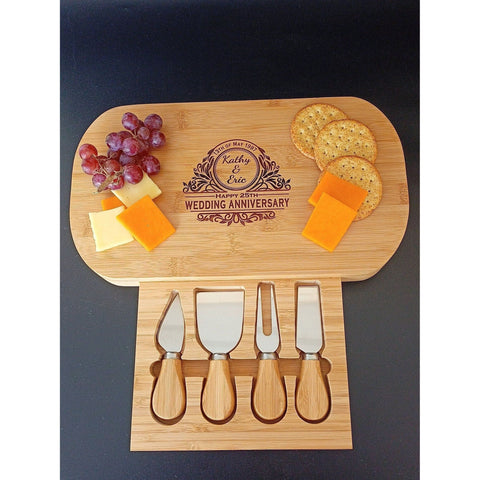 25th Anniversary Custom Silver Cheese Board