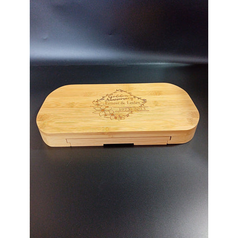 50th Anniversary Gift - Personalized Golden Cheese Board for Parents