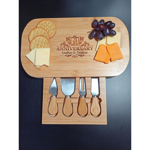 Personalized 1st Anniversary Cheese Board - Perfect Gift for Couples