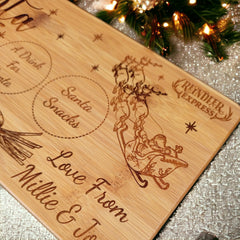 Christmas Eve Plate For Santa - Personalised Christmas Eve Board For Santa Treats & Reindeer Food