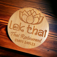 Custom Wooden Coasters For Restaurant Decor - Bamboo Eco Friendly Coasters For Business Branding With Logo For Business - New Business Gift